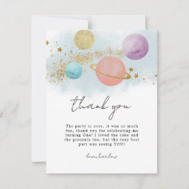 Tarjeta De Agradecimiento Espacio Ultraterrestre Primer viaje alrededor del 