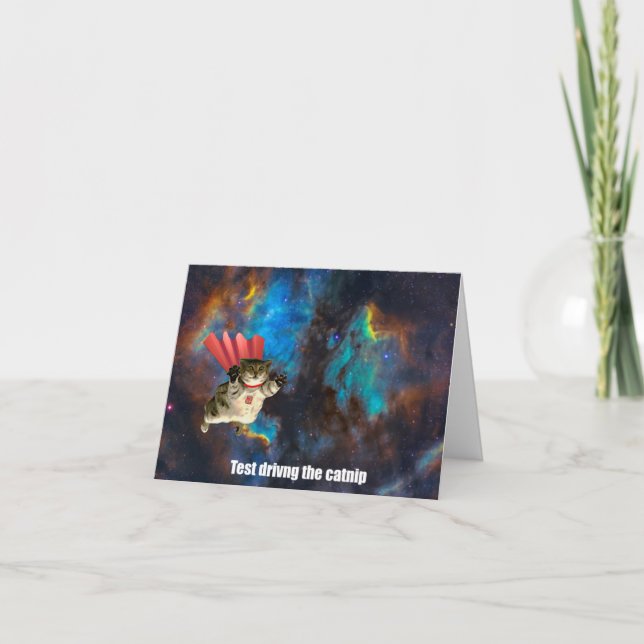 Tarjeta De Agradecimiento Espacios de espacio fuera cumpleaños / (Anverso)