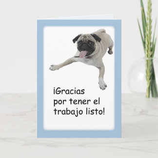 Tarjeta De Agradecimiento Español bien hecho del trabajo de las gracias,