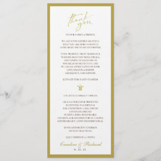 Tarjeta de agradecimiento. Español e inglés