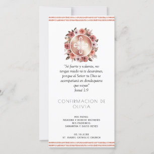 Tarjeta De Agradecimiento Español, Rosa de oro Marcador de Confirmación Favo