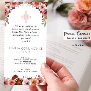 Tarjeta De Agradecimiento Español, Rosa Rosado Favor de Marcador de Primera