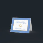 Tarjeta De Agradecimiento Especial 1 Bat Mitzvah Oro Azul Doblado<br><div class="desc">Bat Mitzvah Blue Gold Tarjeta de nota de agradecimiento</div>