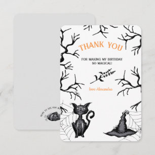 Tarjeta De Agradecimiento Espectacular fiesta de cumpleaños de Halloween