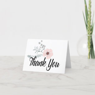 Tarjeta De Agradecimiento Espectacular flor rosa gris floral
