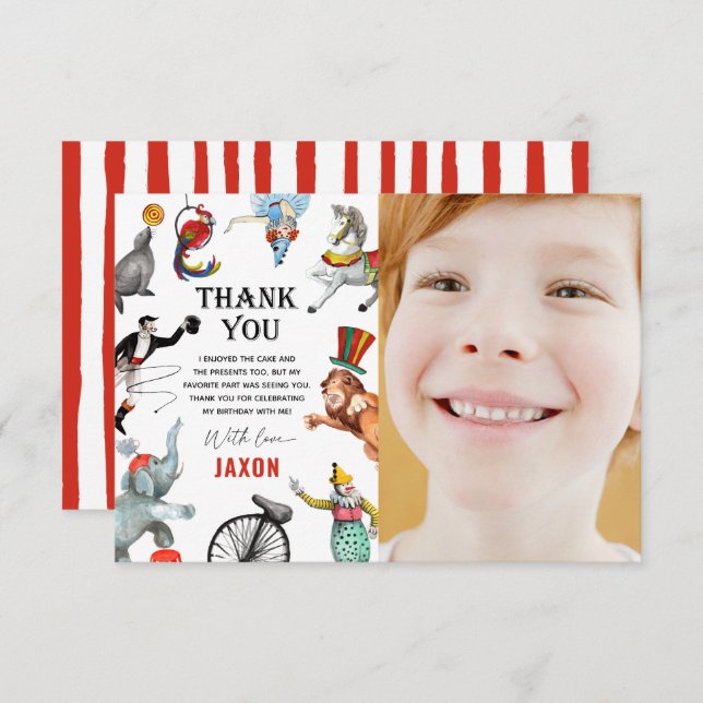 Tarjeta De Agradecimiento Espectáculo de Festival del Carnaval del Circo Cum (Anverso / Reverso)