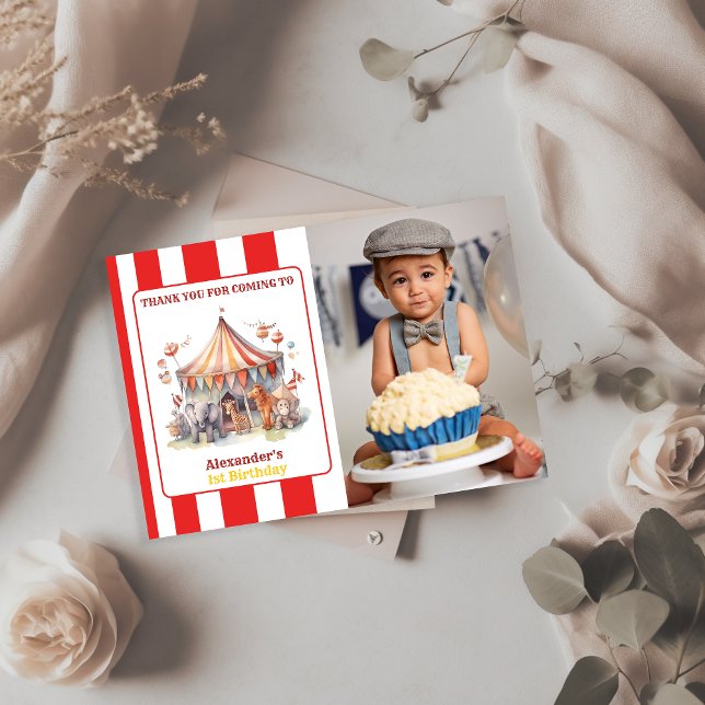 Tarjeta De Agradecimiento Espectáculo del Carnaval Círculo & Cumpleaños de A (Subido por el creador)