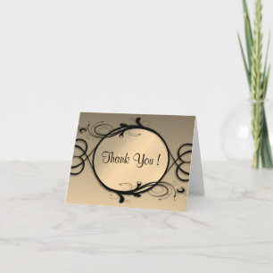 Tarjeta de agradecimiento espejo de oro antiguo en