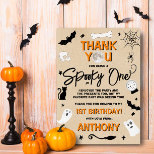 Tarjeta De Agradecimiento ¡Espeluznante! Cumpleaños de Halloween número 1