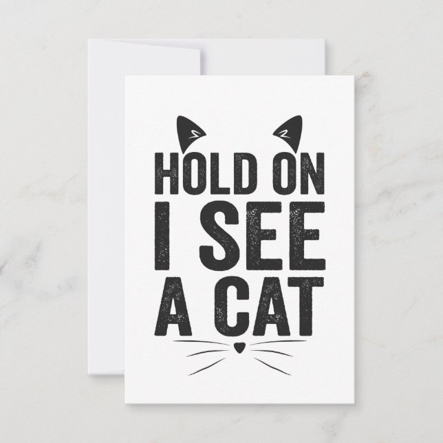 Tarjeta De Agradecimiento Espera, veo un gato gracioso que Mascota un animal (Anverso)