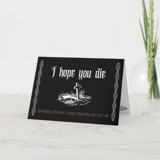 Tarjeta De Agradecimiento Espero que mueras