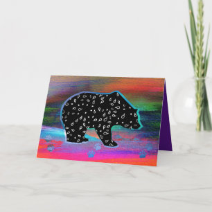 Tarjeta De Agradecimiento Espíritu de oso negro Colores de luz del norte