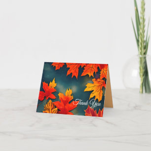 Tarjeta De Agradecimiento Espléndidas hojas de arce rústico otoñal