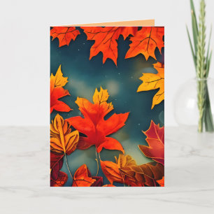 Tarjeta De Agradecimiento Espléndidas hojas de arce rústico otoñal