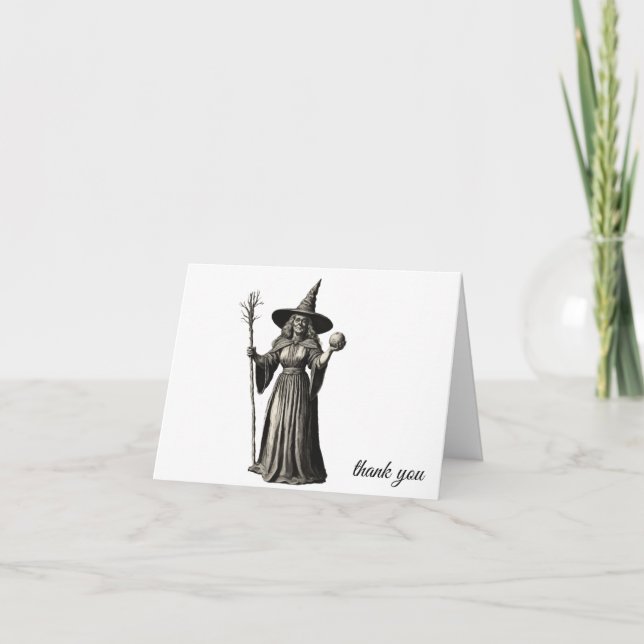 Tarjeta De Agradecimiento Esposa y bruja de Halloween de moda (Anverso)