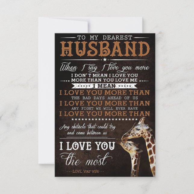 Tarjeta De Agradecimiento Esposo a mi esposo más querido (Anverso)