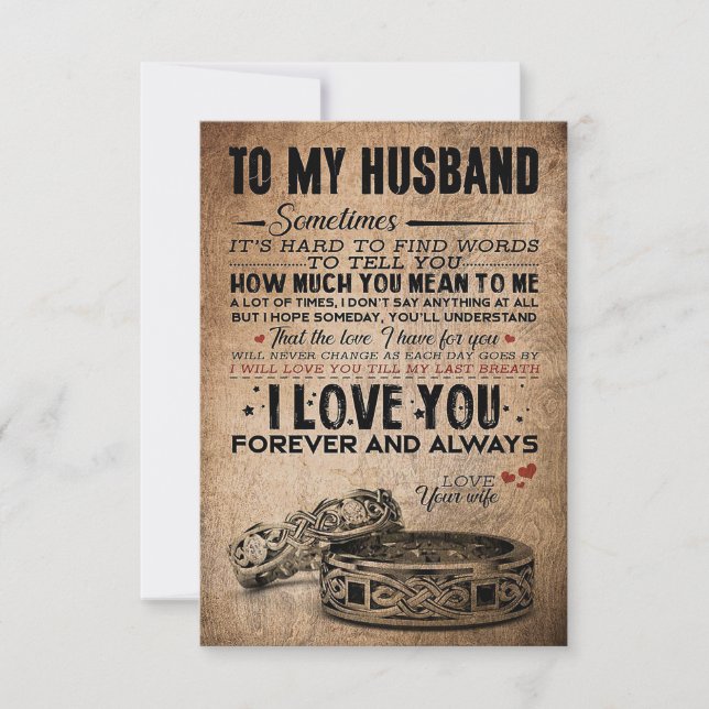 Tarjeta De Agradecimiento Esposo A Mi Esposo Para Siempre Y Siempre (Anverso)