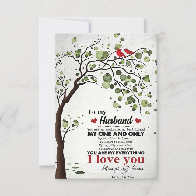 Tarjeta De Agradecimiento Esposo Mi Esposo Mi Único Y Único (Anverso)
