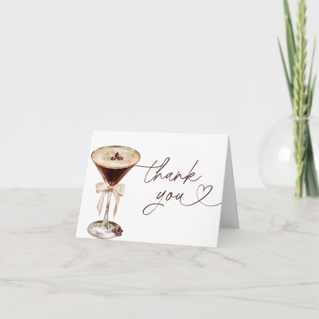 Tarjeta De Agradecimiento Espresso Martini Love Is Brewing Bridal Shower  (Anverso)