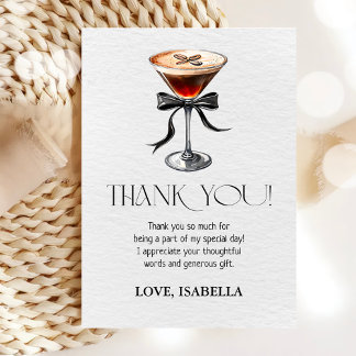 Tarjeta De Agradecimiento Espresso Martini Tini Bit Older Birthday Party