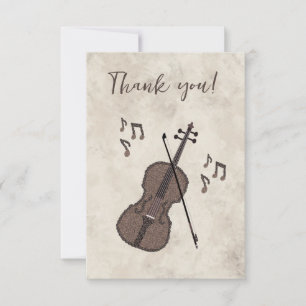 Tarjeta De Agradecimiento Espresso Violino-Violín creado con granos de café-