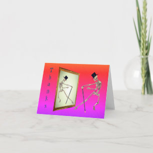 Tarjeta De Agradecimiento Esqueleto bailarín lindo 