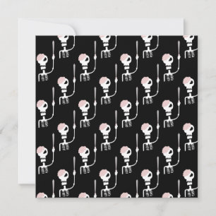Tarjeta De Agradecimiento esqueleto de Halloween con una espada