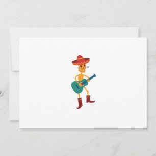 Tarjeta De Agradecimiento Esqueleto Guitarrista Festivo
