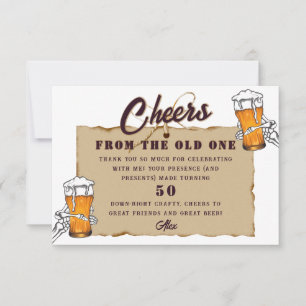 Tarjeta De Agradecimiento Esqueleto Un frío para el viejo cumpleaños de cerv