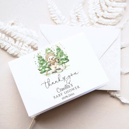 Tarjeta De Agradecimiento Esquí en Baby Shower de invierno para padres