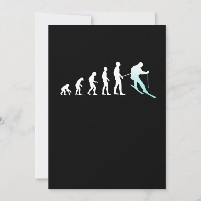 Tarjeta De Agradecimiento Esquiador Evolution Esquí Snowboard Deportes de in (Anverso)