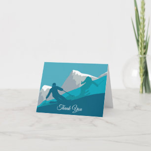 Tarjeta De Agradecimiento Esquiadores alpinos esquí acrobático