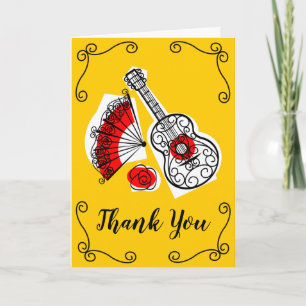 Tarjeta De Agradecimiento Esquinas de los souvenirs Españoles Gracias vertic