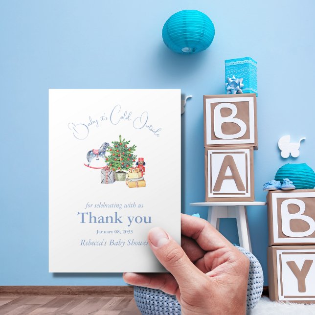 Tarjeta De Agradecimiento Está frío fuera del Baby Shower de Christmas Tree  (Subido por el creador)