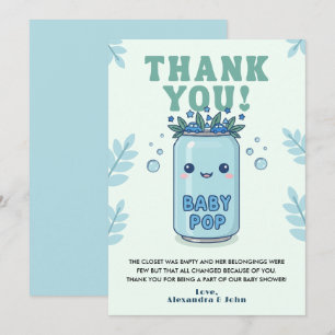 Tarjeta De Agradecimiento Está lista para estallar Fiesta de Bebé Boho Azul