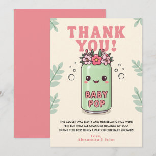 Tarjeta De Agradecimiento Está lista para parir Fiesta de bebé Boho Kawaii