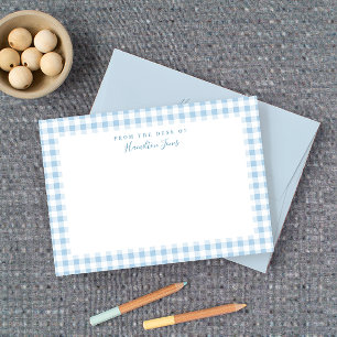 Tarjeta De Agradecimiento Estacionamiento personal Blue Gingham Check