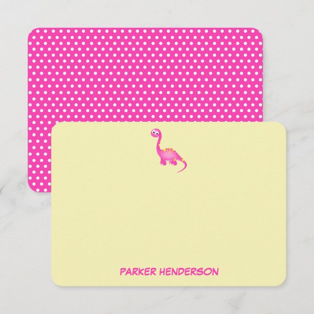 Tarjeta De Agradecimiento Estacionamiento personalizado de dinosaurios de be (Anverso / Reverso)