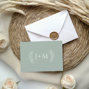 Tarjeta De Agradecimiento Estacionario del Boda Boho Sage Green