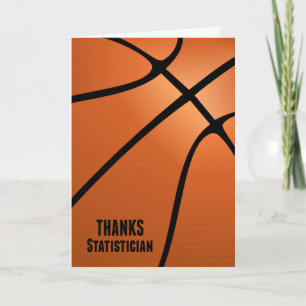 Tarjeta De Agradecimiento Estadístico del baloncesto de las gracias para su