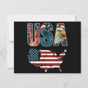 Tarjeta De Agradecimiento Estados Unidos Patriótico 4 de julio Bandera de Es