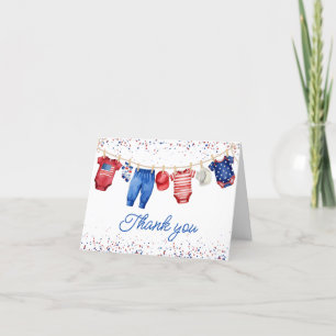 Tarjeta De Agradecimiento Estados Unidos Patriótico Todo Bebé Americano Rojo