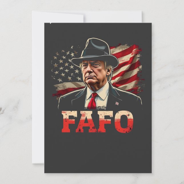 Tarjeta De Agradecimiento Estadounidense Donald Trump FAFO bandera de EE. UU (Anverso)
