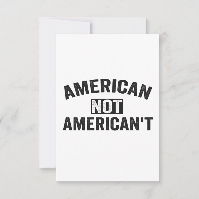 Tarjeta De Agradecimiento Estadounidense no norteamericano no es gracioso pa (Anverso)