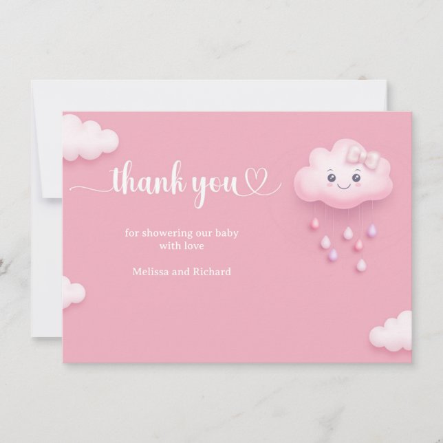 Tarjeta De Agradecimiento Estamos en la nube 9 lindo personalizado nube chic (Anverso)