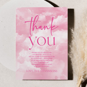 Tarjeta De Agradecimiento Estamos en la nube nueve Brillo Nubes Baby Shower