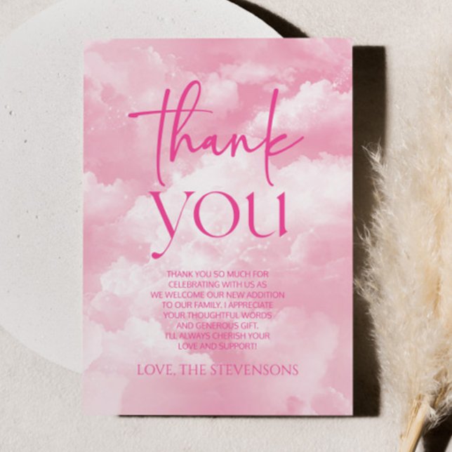 Tarjeta De Agradecimiento Estamos en la nube nueve Brillo Nubes Baby Shower (Subido por el creador)