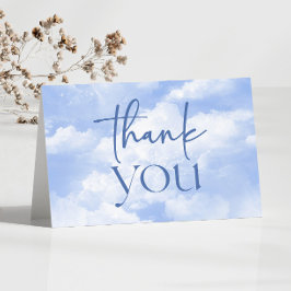 Tarjeta De Agradecimiento Estamos En Nueve Nubes Azules Baby Shower