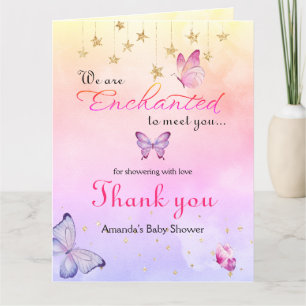 Tarjeta De Agradecimiento Estamos Encantados De Conocerle A Mariposa Baby Sh