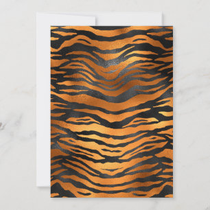 Tarjeta De Agradecimiento Estampado Animal Rayas de Tigre Negro Marrón Glamu